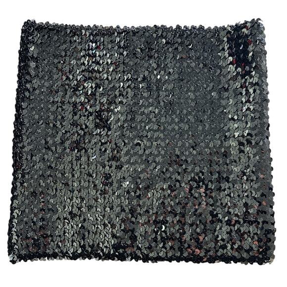 Vintage 80s Creations III Black Sequin Tank Top OS Glam Disco - Picture 1 of 6